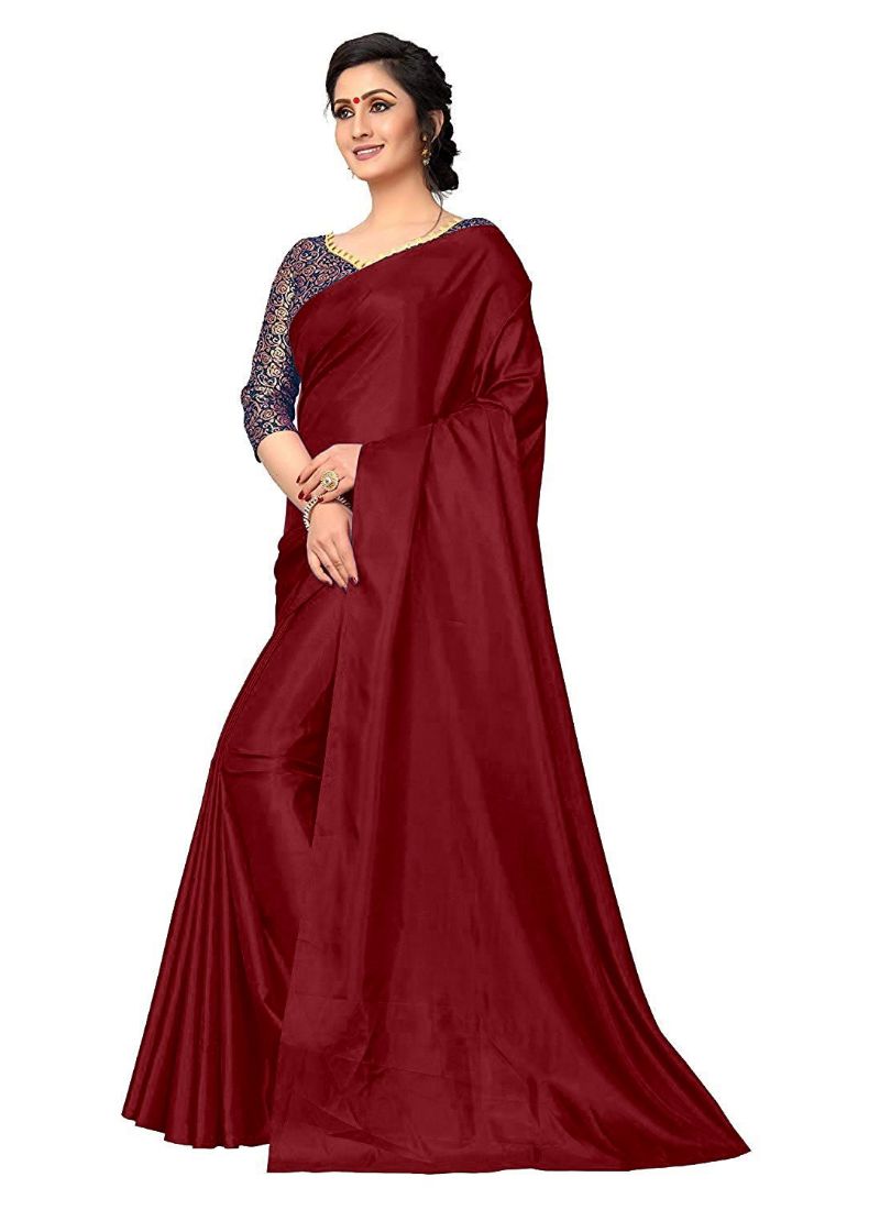 Generic Women's Zoya Silk Saree (Maroon, 5-6 Mtrs)