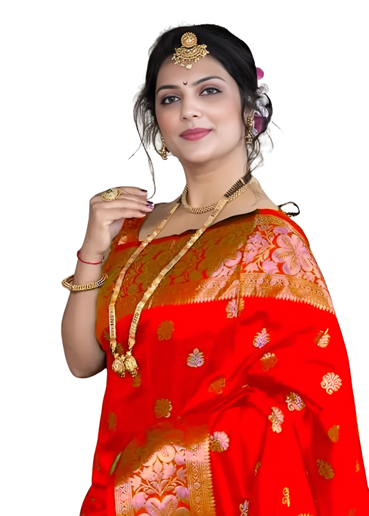 Women's Pure Soft Kanjivaram Silk Saree For Wedding Banarasi Style