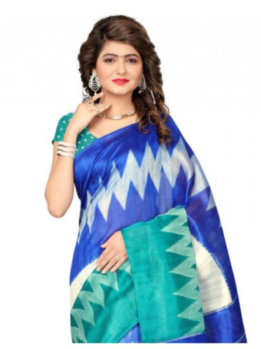 Printed Bhagalpuri Art Silk Multicolor Saree