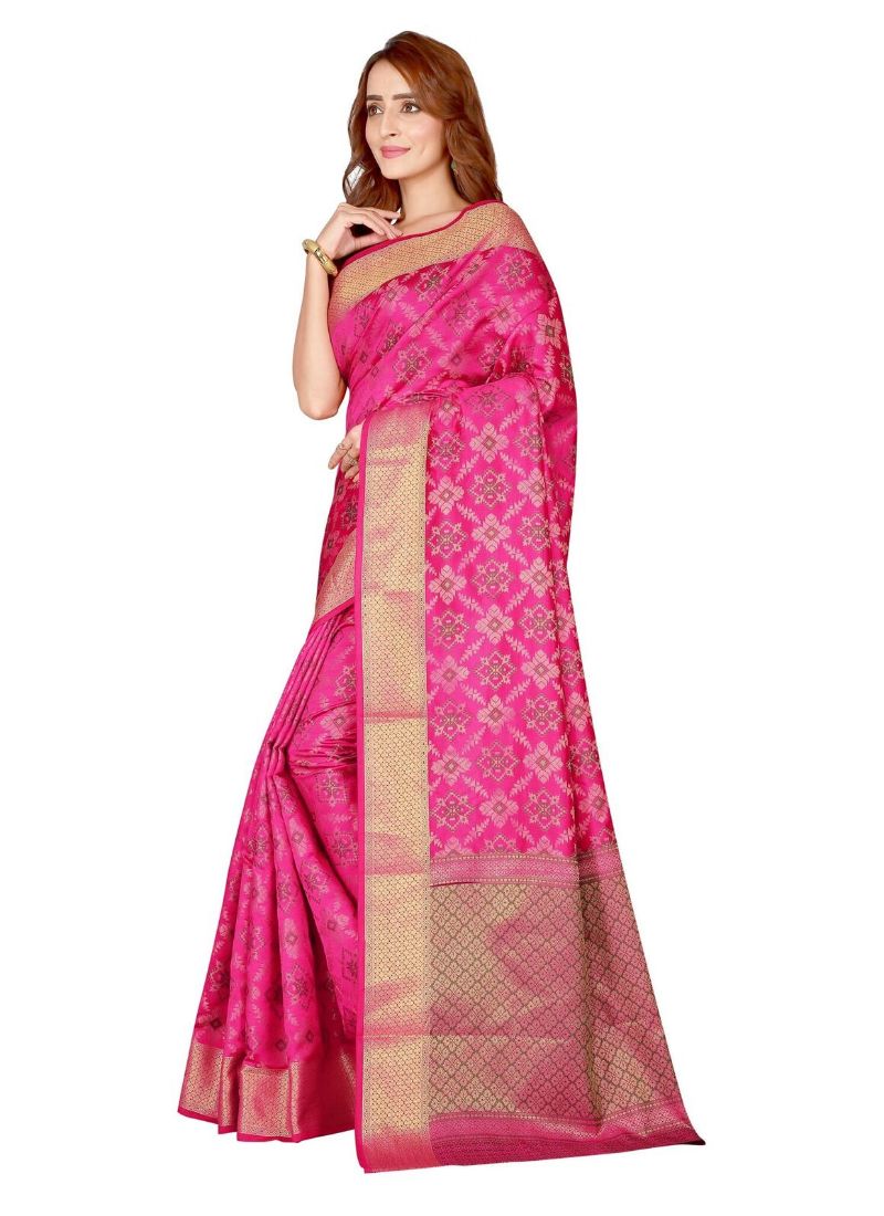 Generic Women's Kanjivaram Silk Saree with Blouse