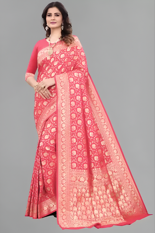 Beaitfull Kanjivaram Pure Silk Saree For Women Size Free Size Color